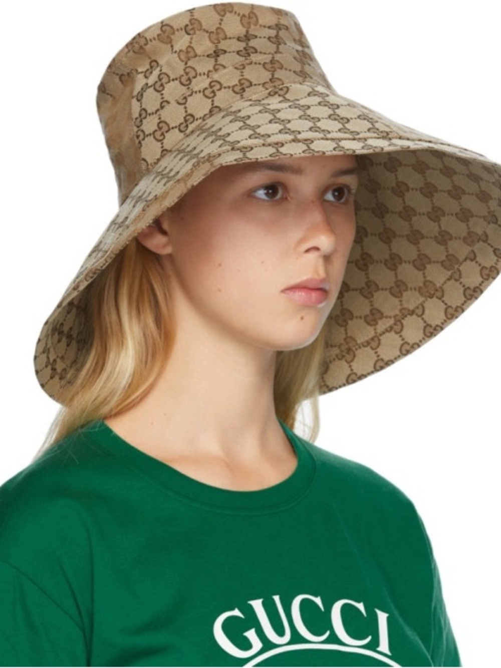 Gucci Brown GG Supreme Logo Bucket Hat - Picture 6 of 6